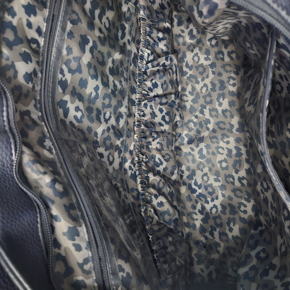 Lug Navy Blue Luxury Quilted Tote Bag, RFID, Leopard Interior, Cargo - Picture 7 of 12